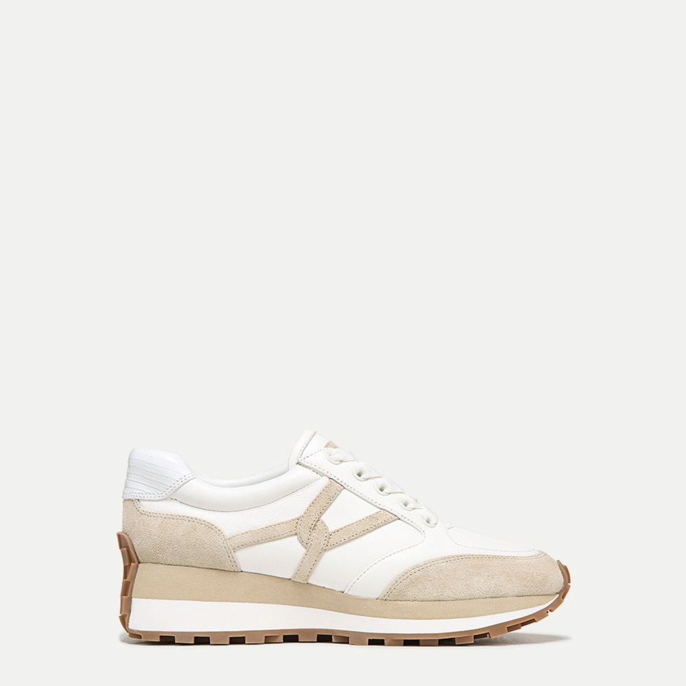 Veronica Beard White and Tan Sneakers